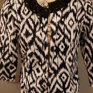 Black and white crop jacket